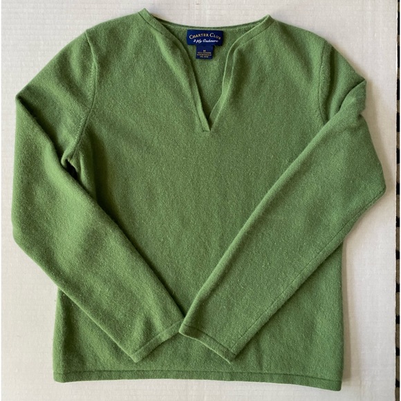 VTG Charter Club Emerald Green Cashmere Sweater Size M
